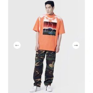 Rensuke Tokyo Orange Mock Neck Magic Mountain T-Shirt NWT $1425 Size Large